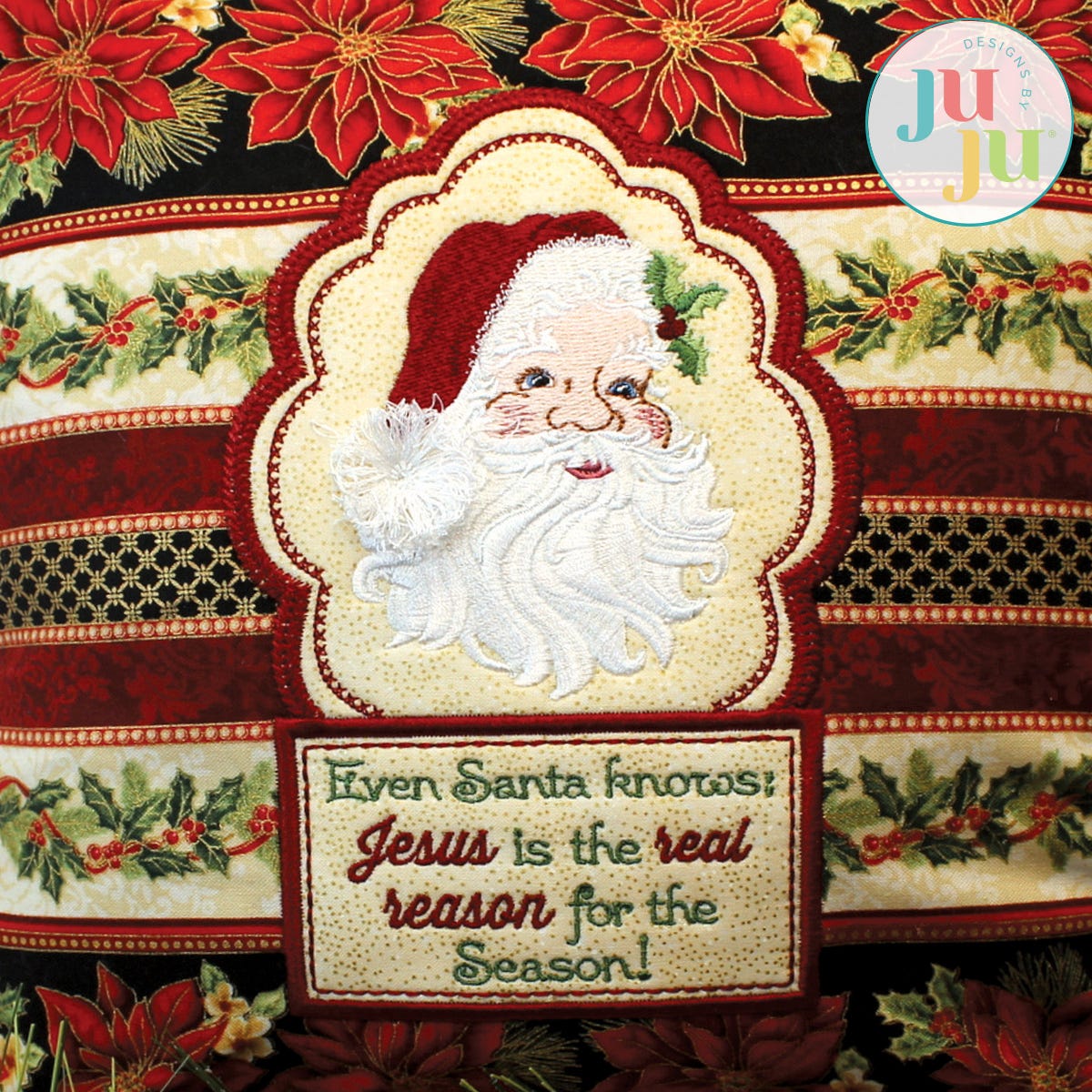 Santa Pillow by Oma's Place | Machine Embroidery Designs by JuJu