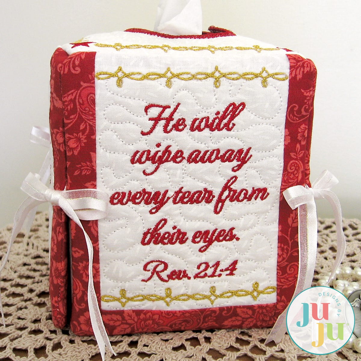 Comfort Tissue Box by Oma's Place | Machine Embroidery Designs by JuJu