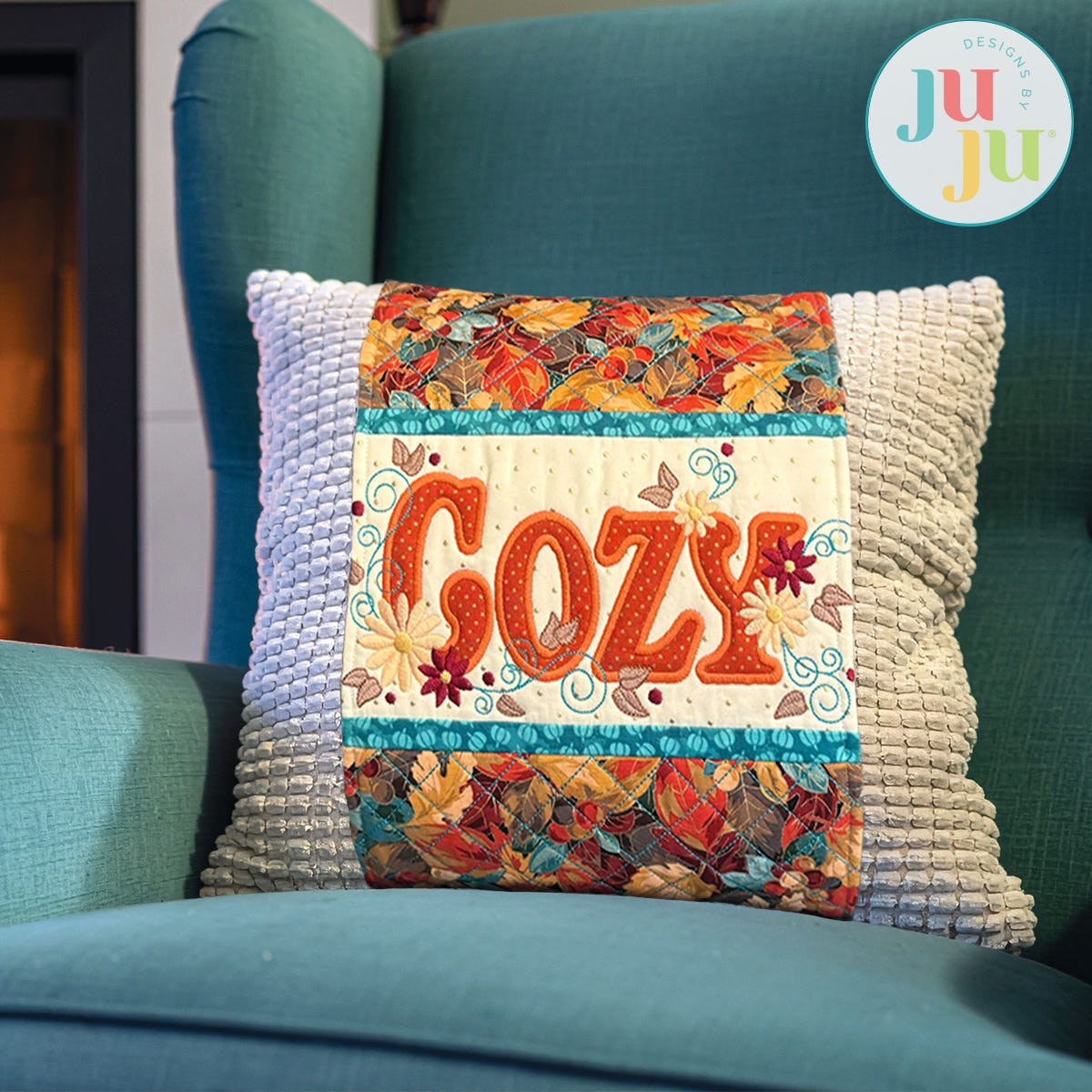 In The Hoop Cozy Pillow Wrap Project | Machine Embroidery Designs by JuJu