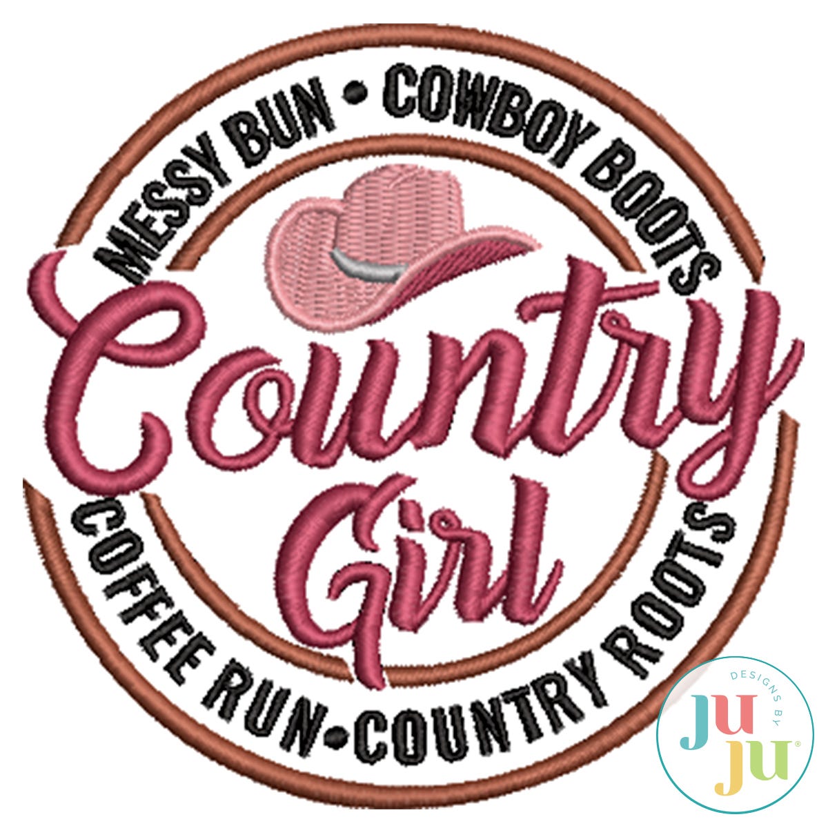 Country Girl Single Embroidery Design by Oma's Place | Machine Embroidery Designs by JuJu