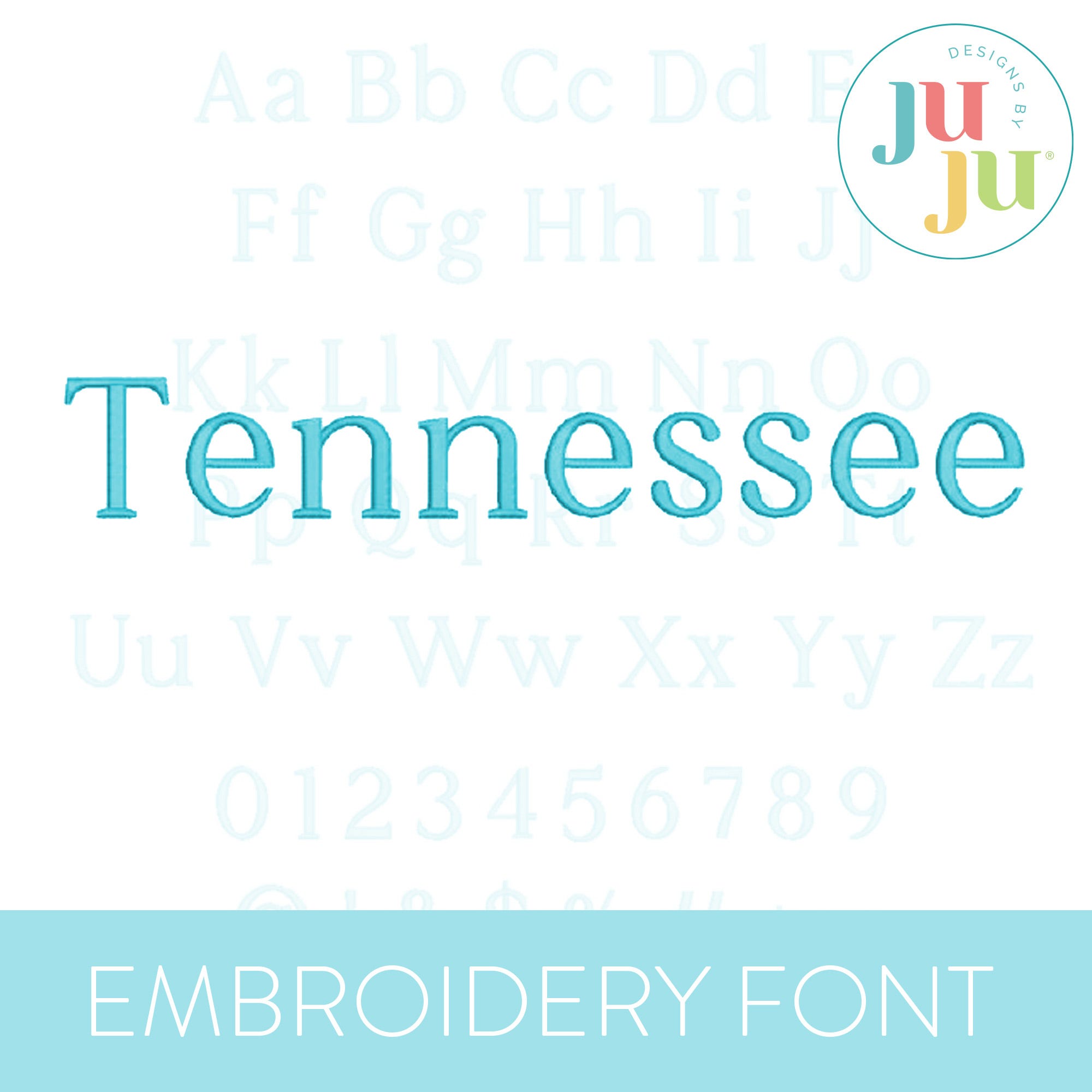 Tennessee Satin Stitch Embroidery Font | Machine Embroidery Designs by JuJu