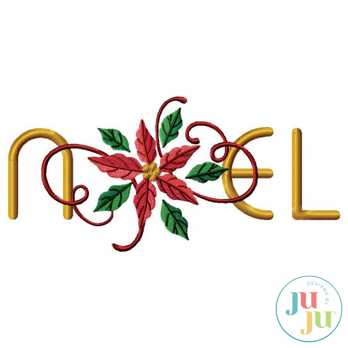 Noel Poinsettia by Oma's Place | Machine Embroidery Designs by JuJu