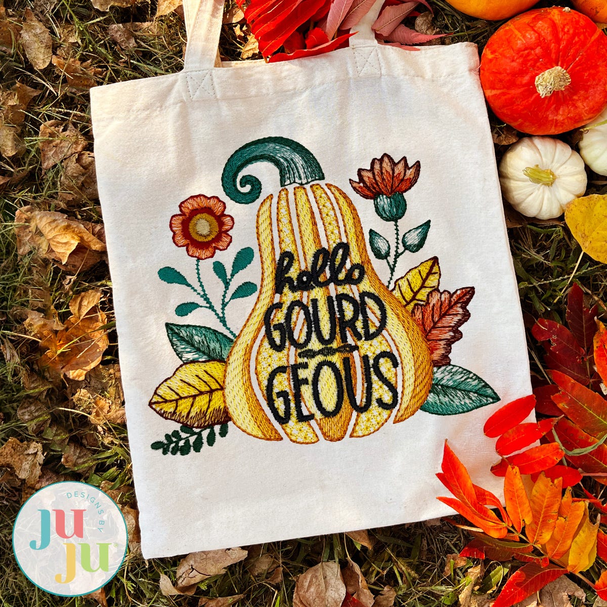 Autumn Sketch Word Art Embroidery Set 1 | Machine Embroidery Designs by JuJu