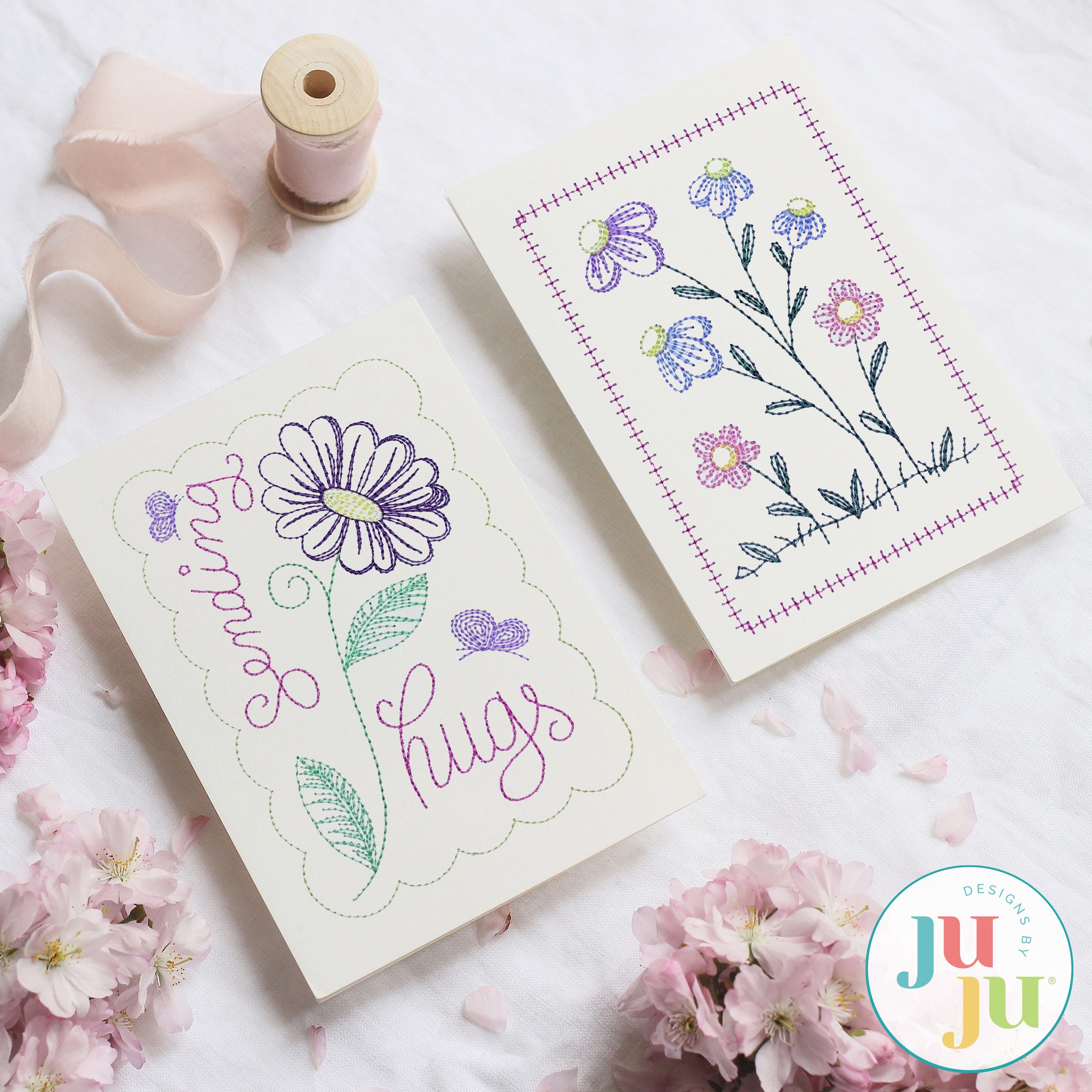 All Occasions Greeting Card Embroidery Set 4 | Machine Embroidery Designs by JuJu