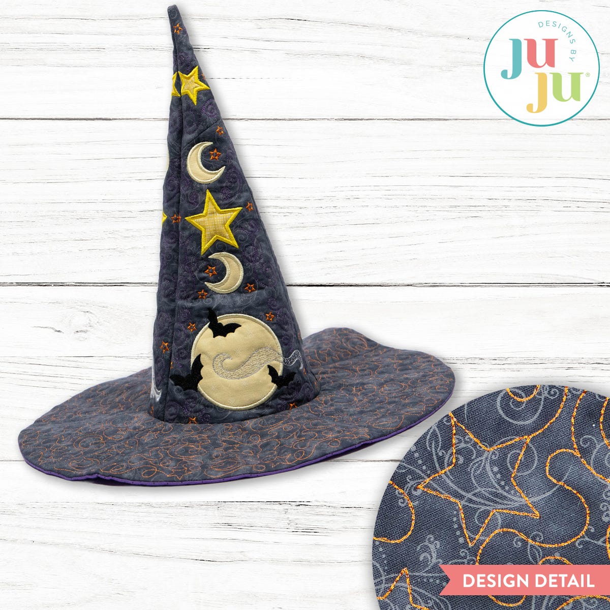In The Hoop Witch Hat Project | Machine Embroidery Designs by JuJu