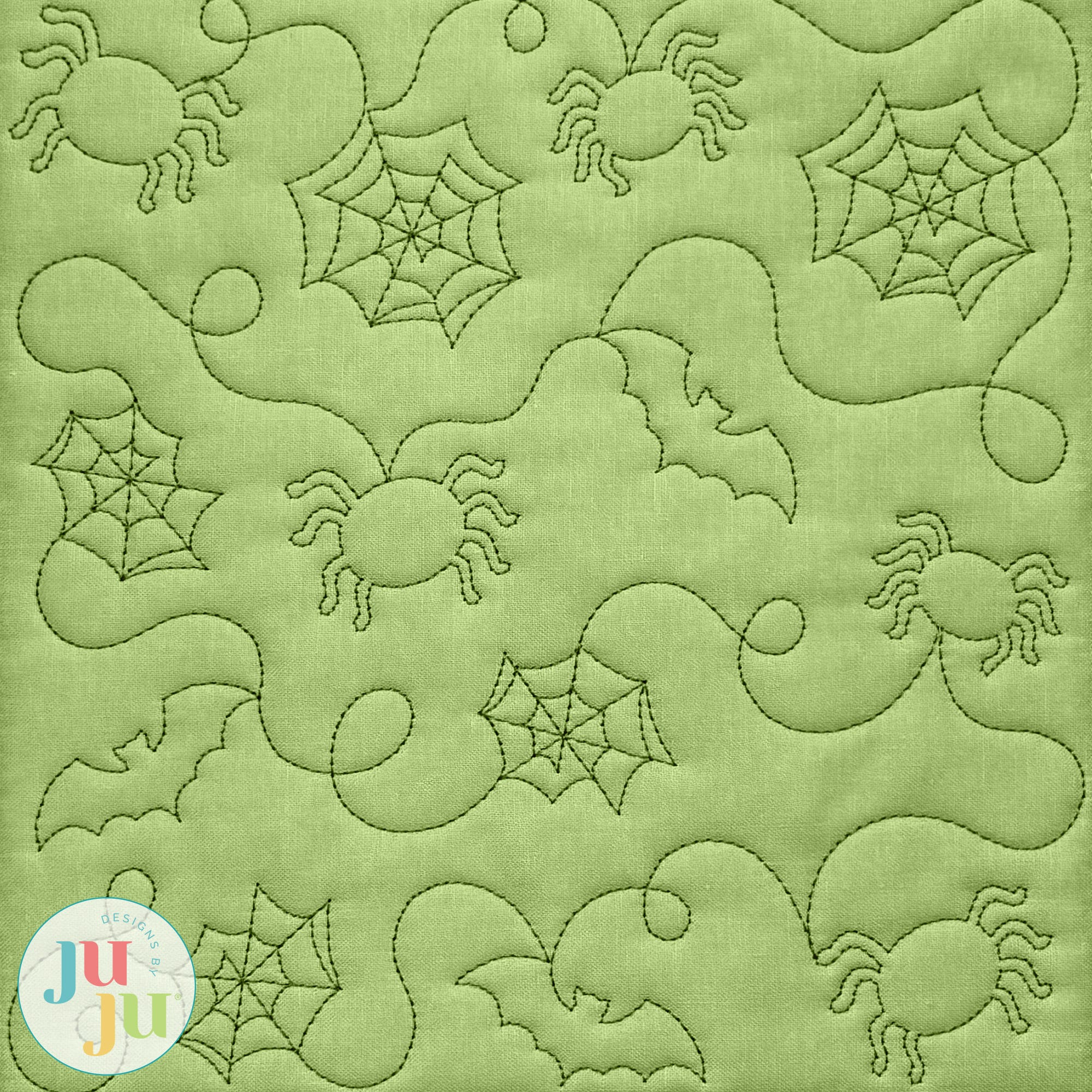 Spooky Spiders and Bats Quilting Backdrops Design | Machine Embroidery Designs by JuJu