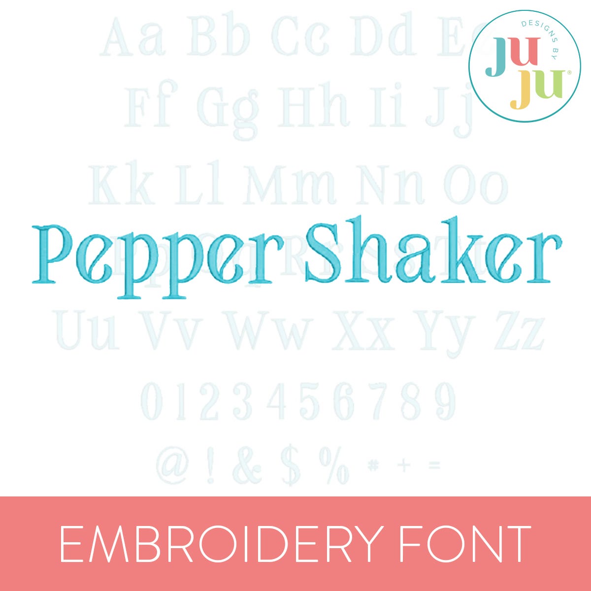 Pepper Shaker Satin Stitch Embroidery Font | Machine Embroidery Designs by JuJu