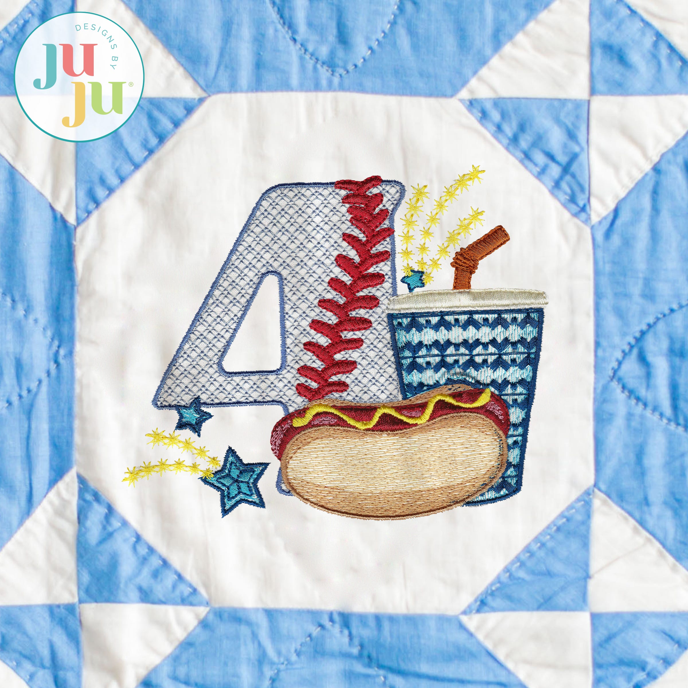 Baseball Numbers Embroidery Set | Machine Embroidery Designs by JuJu