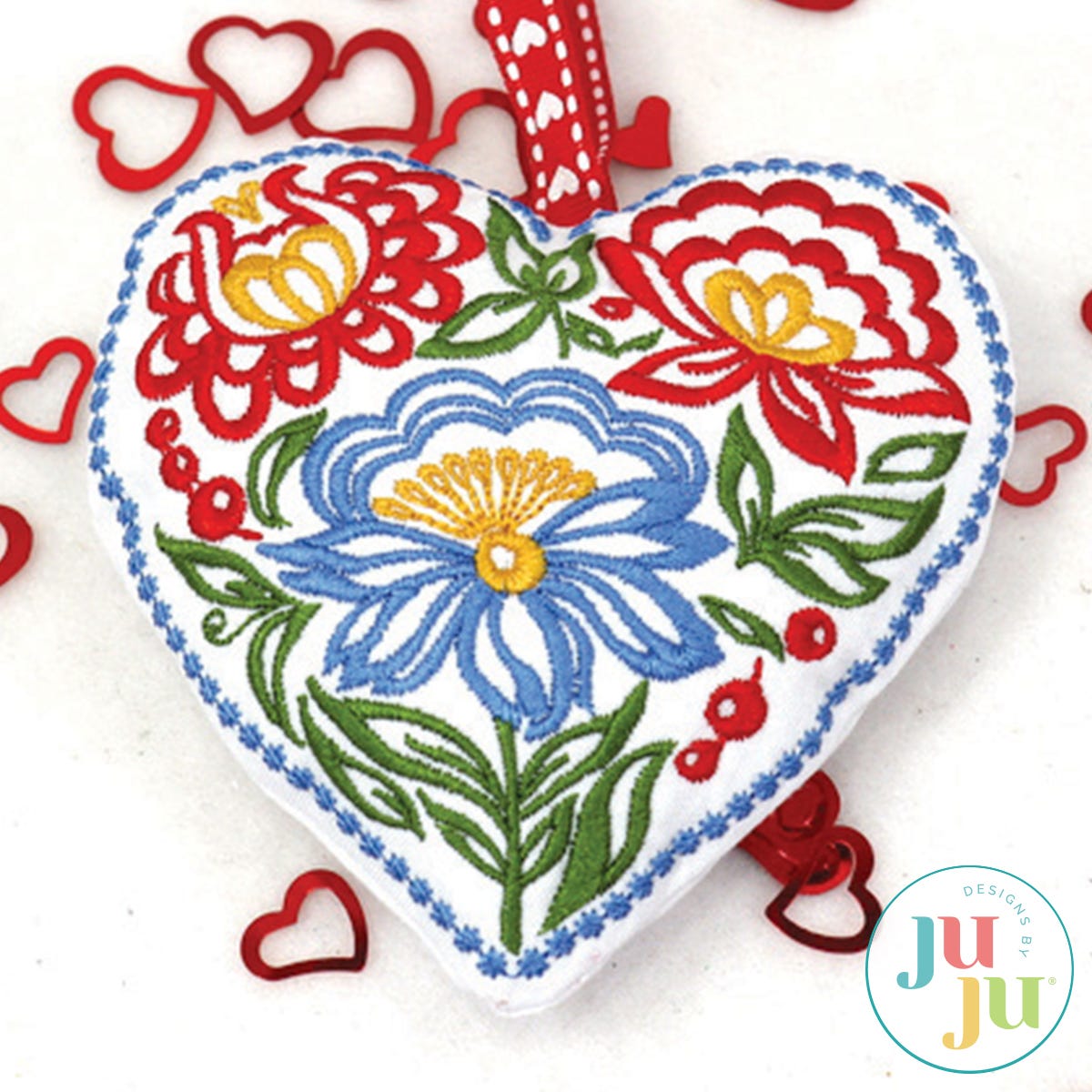 Folkloric Hearts by Oma's Place | Machine Embroidery Designs by JuJu