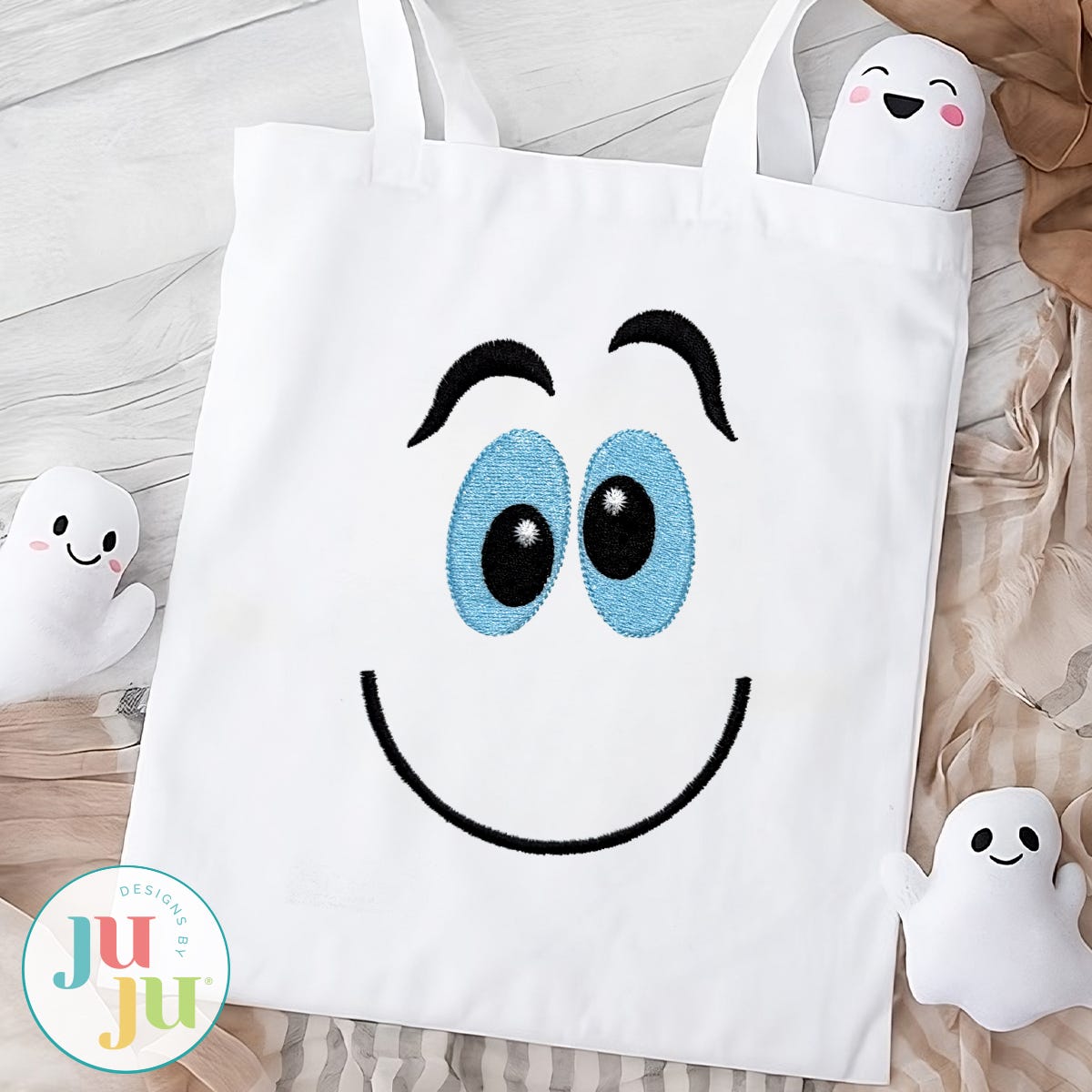 FREE Ghost Face Embroidery Design | Machine Embroidery Designs by JuJu