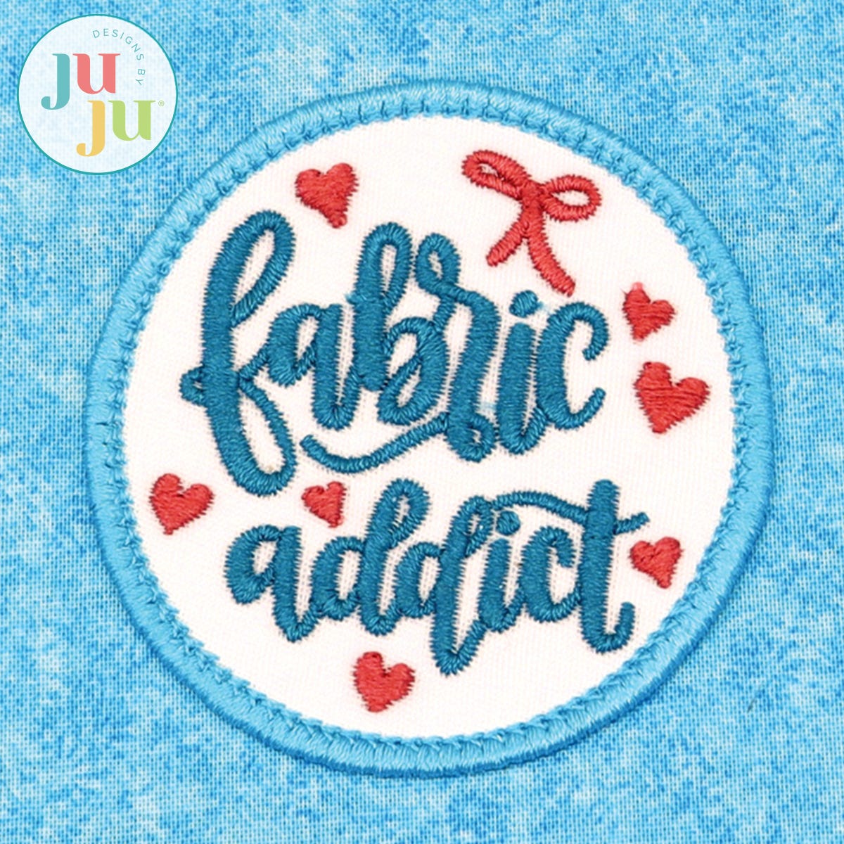 In The Hoop Fabric Addict Patch Project by Oma's Place | Machine Embroidery Designs by JuJu
