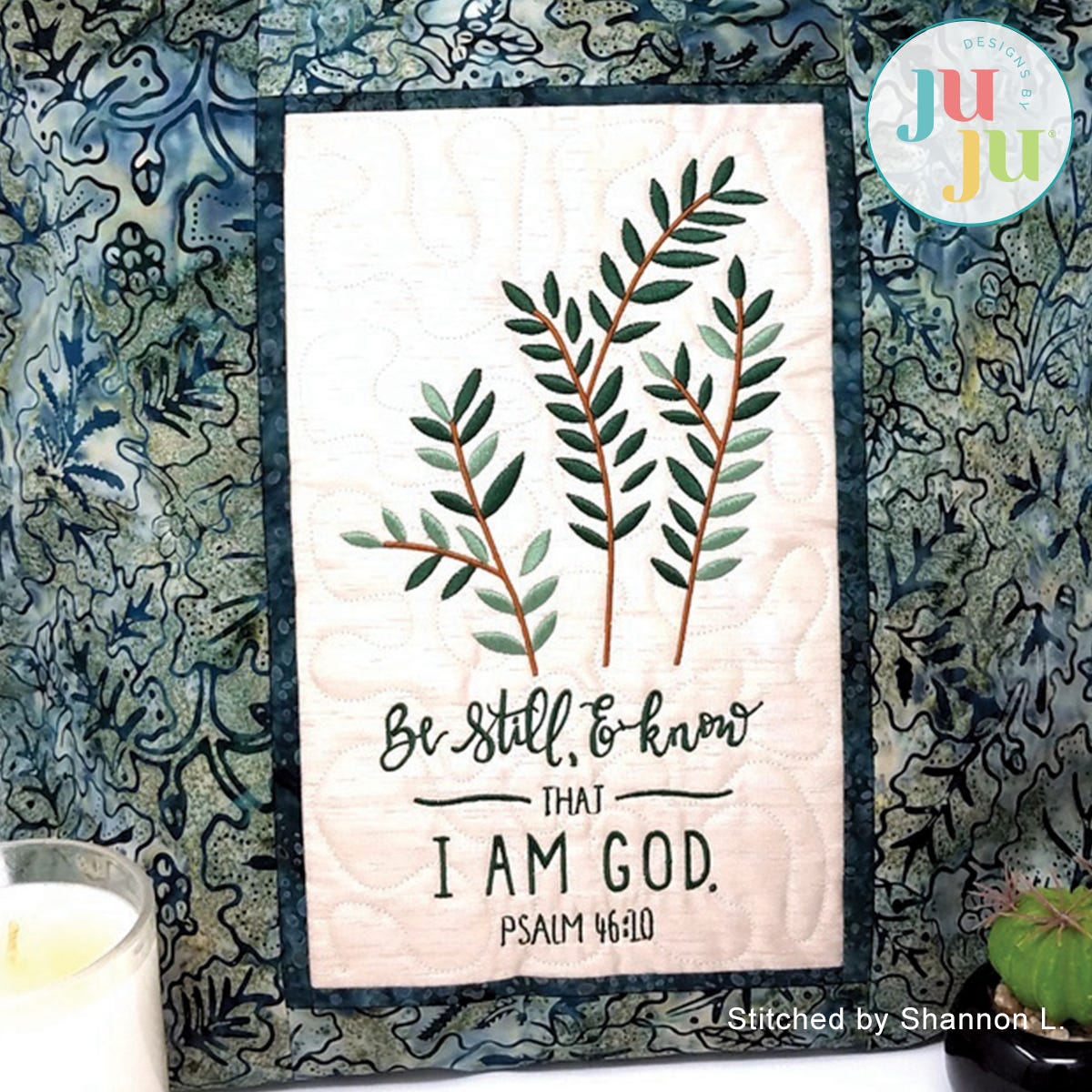 Be Still Pillow by Oma's Place | Machine Embroidery Designs by JuJu