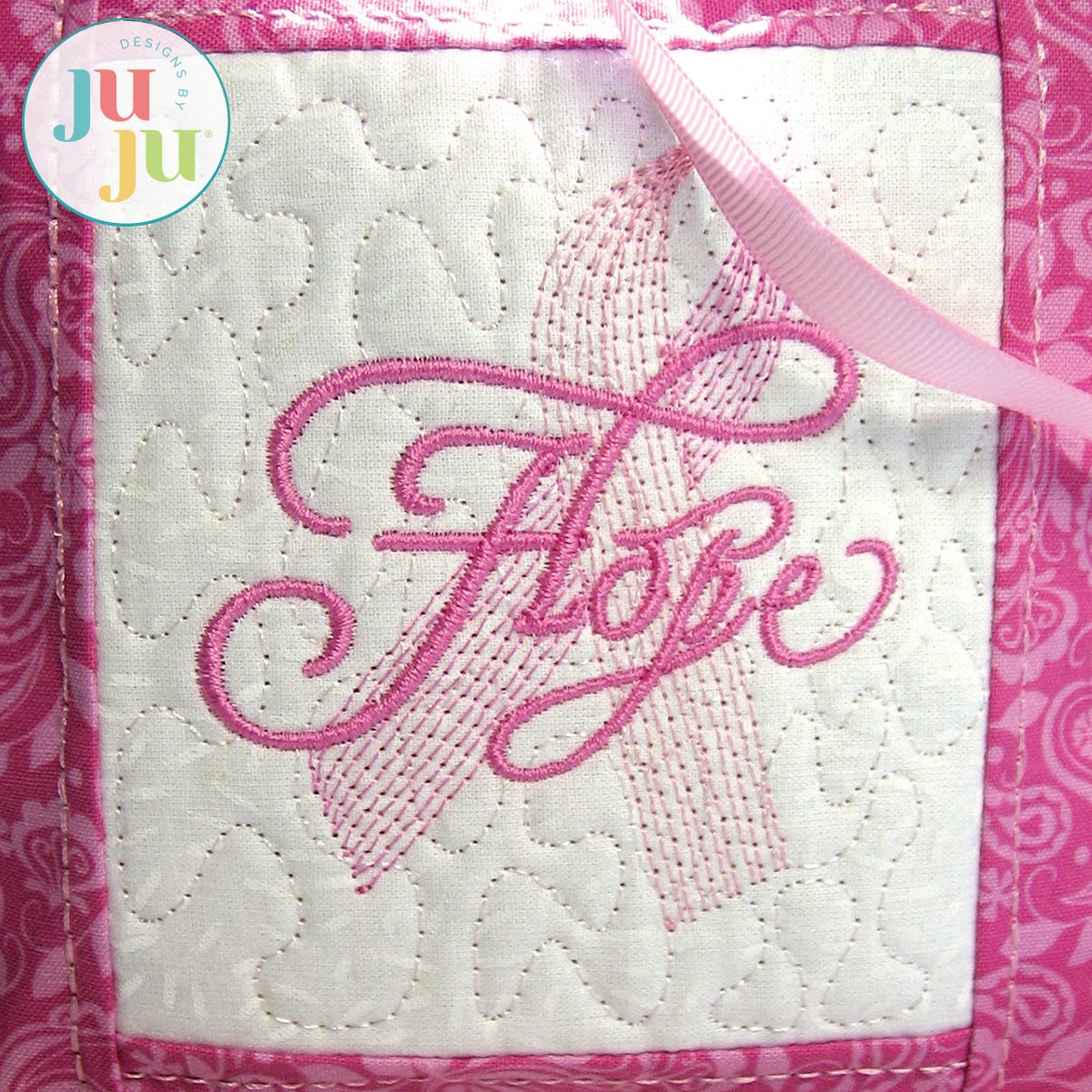  In The Hoop Awareness Pillow Project by Oma's Place | Machine Embroidery Designs by JuJu