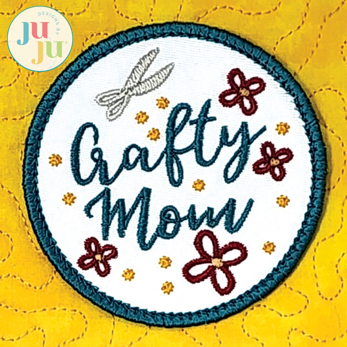 In The Hoop  Crafty Mom Patch Project by Oma's Place | Machine Embroidery Designs by JuJu