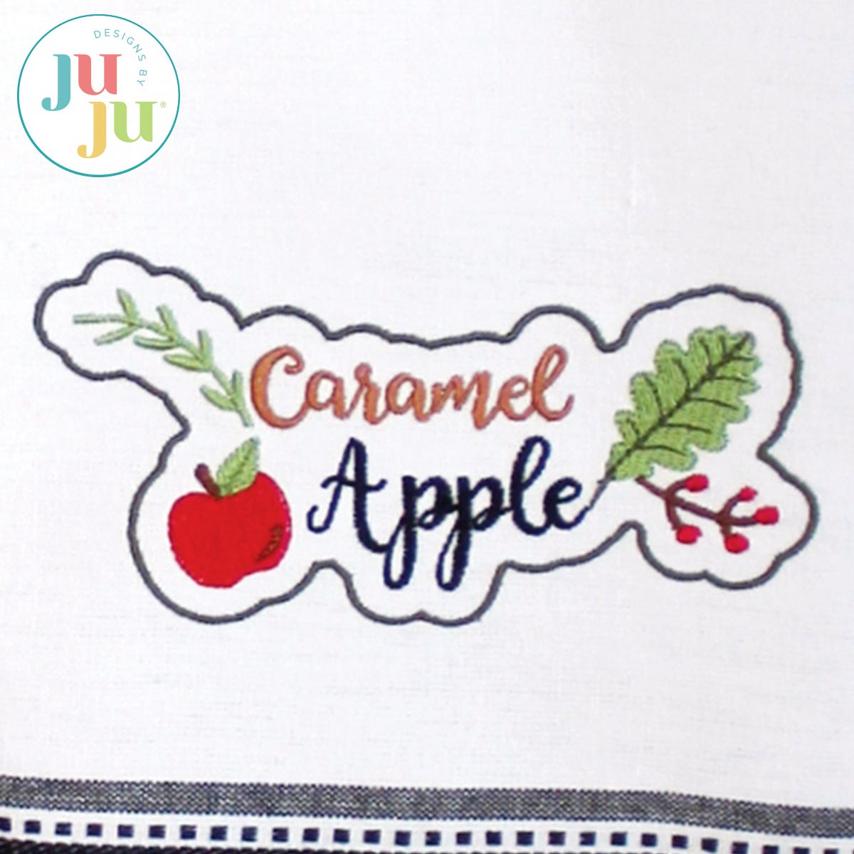 Apple Single Embroidery Design by Oma's Place | Machine Embroidery Designs by JuJu