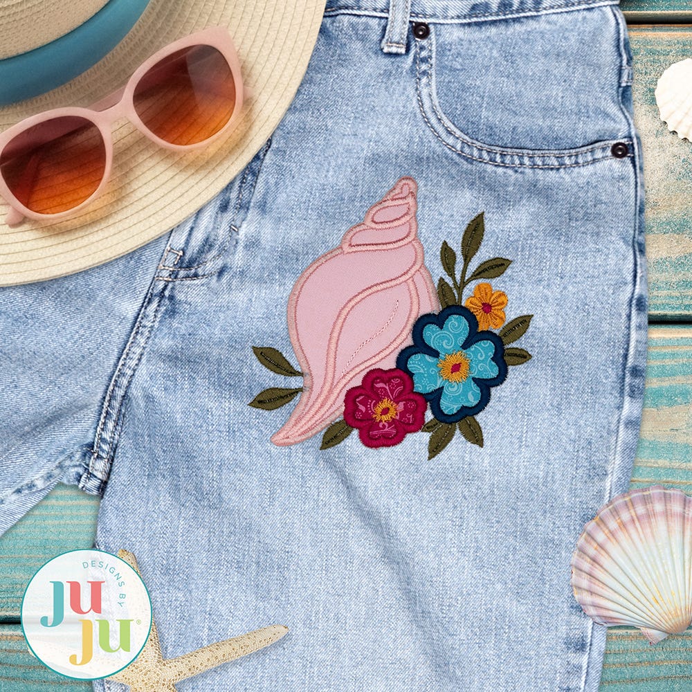 Floral Nautical Applique Embroidery Set 1 | Machine Embroidery Designs by JuJu