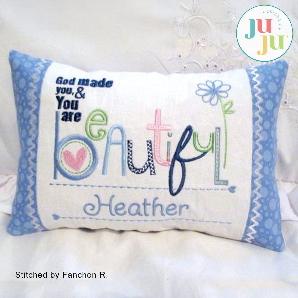 ITH Beauty Pillow by Oma's Place | Machine Embroidery Designs by JuJu