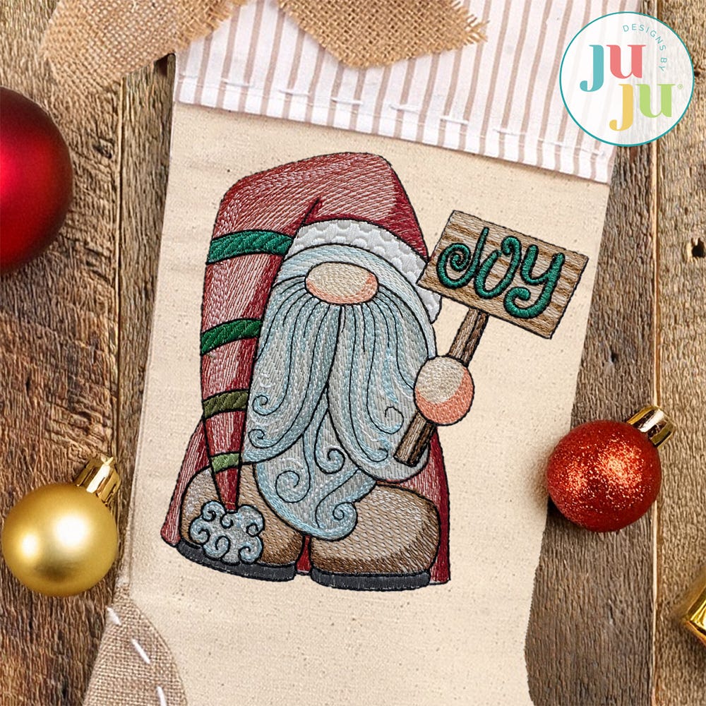 Swirly Beard Santa 1 Embroidery Design | Machine Embroidery Designs by JuJu