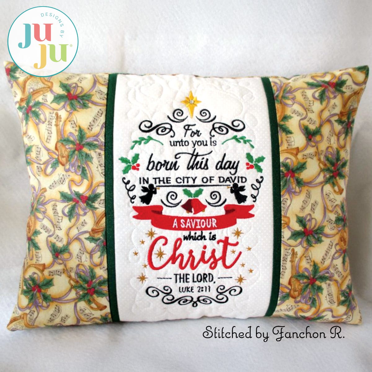 Unto You Pillow by Oma's Place | Machine Embroidery Designs by JuJu