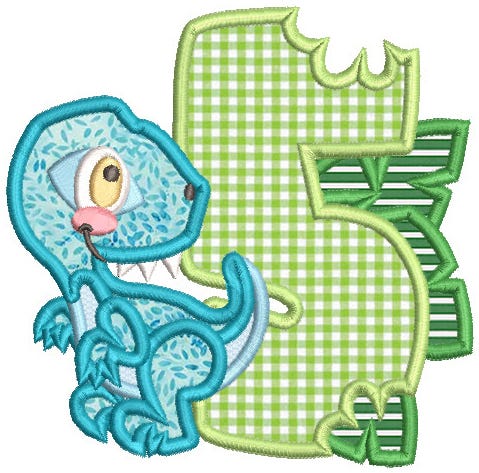 Dino Numbers Applique Machine Embroidery Designs By JuJu