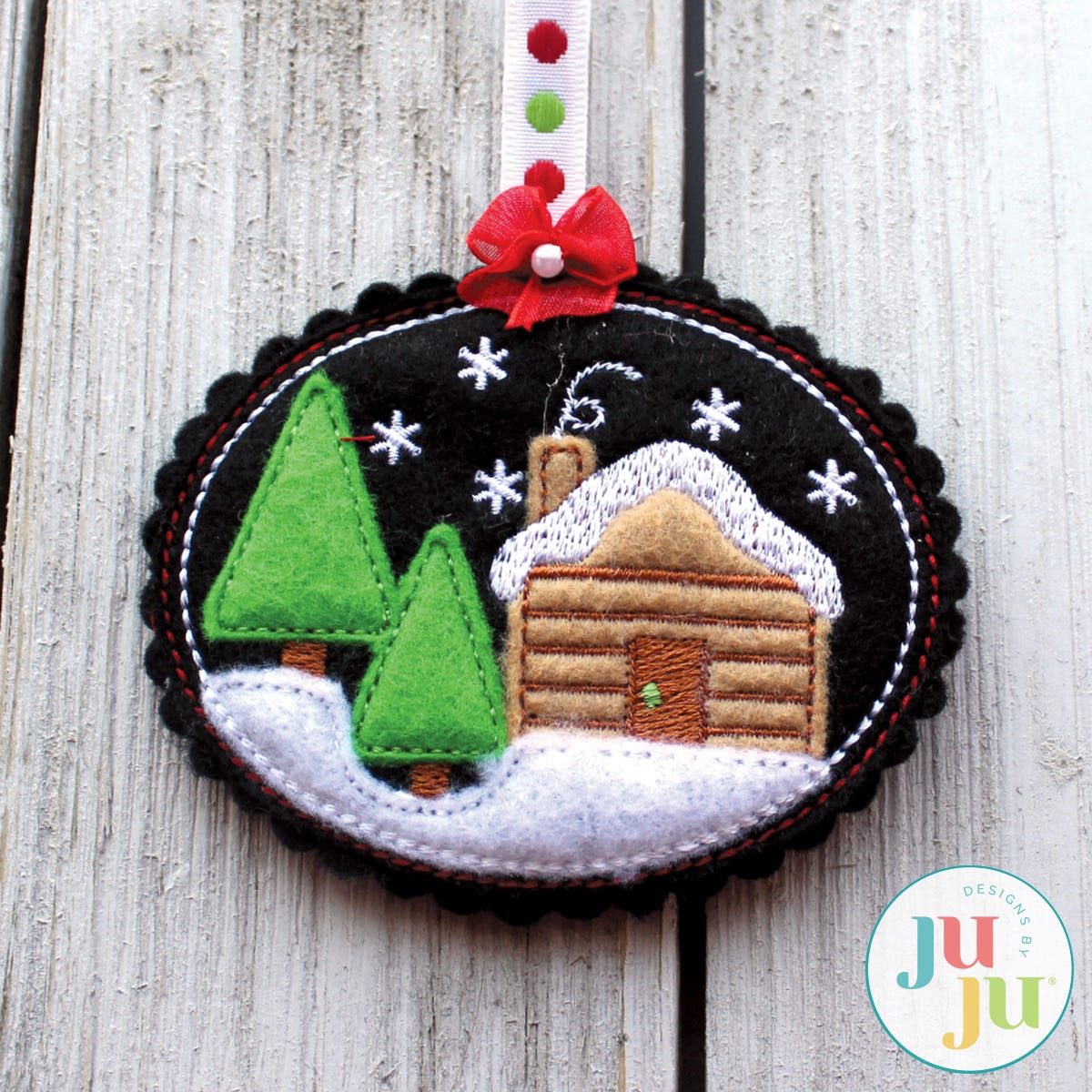 Applique Felt Ornaments by Oma's Place | Machine Embroidery Designs by JuJu