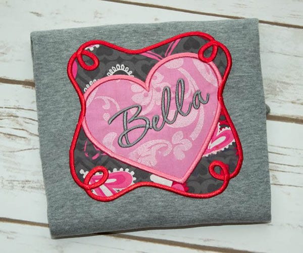 Valentine Frame Embroidery Design | Machine Embroidery Designs by JuJu