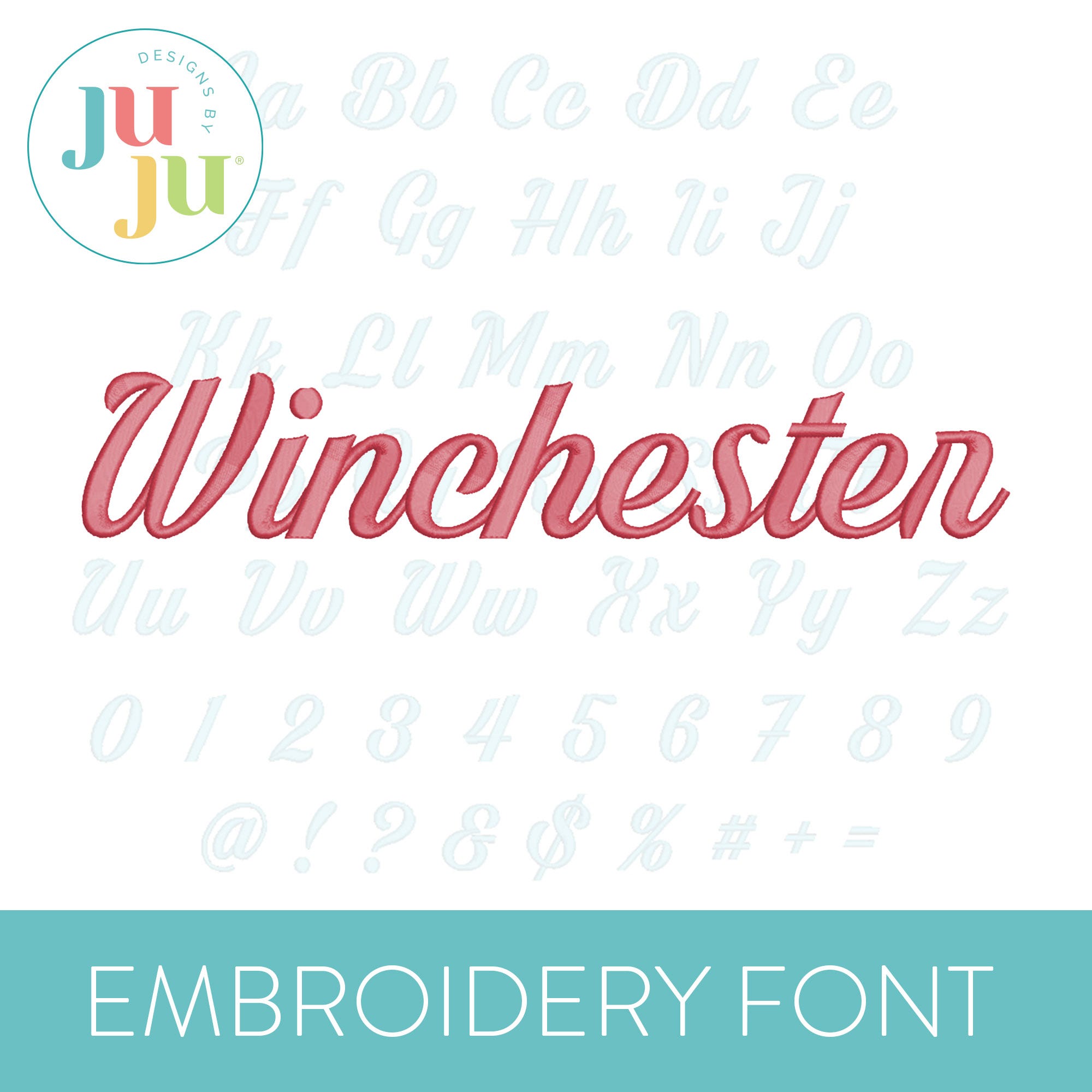Winchester Alphabet Embroidery Font | Machine Embroidery Designs by JuJu