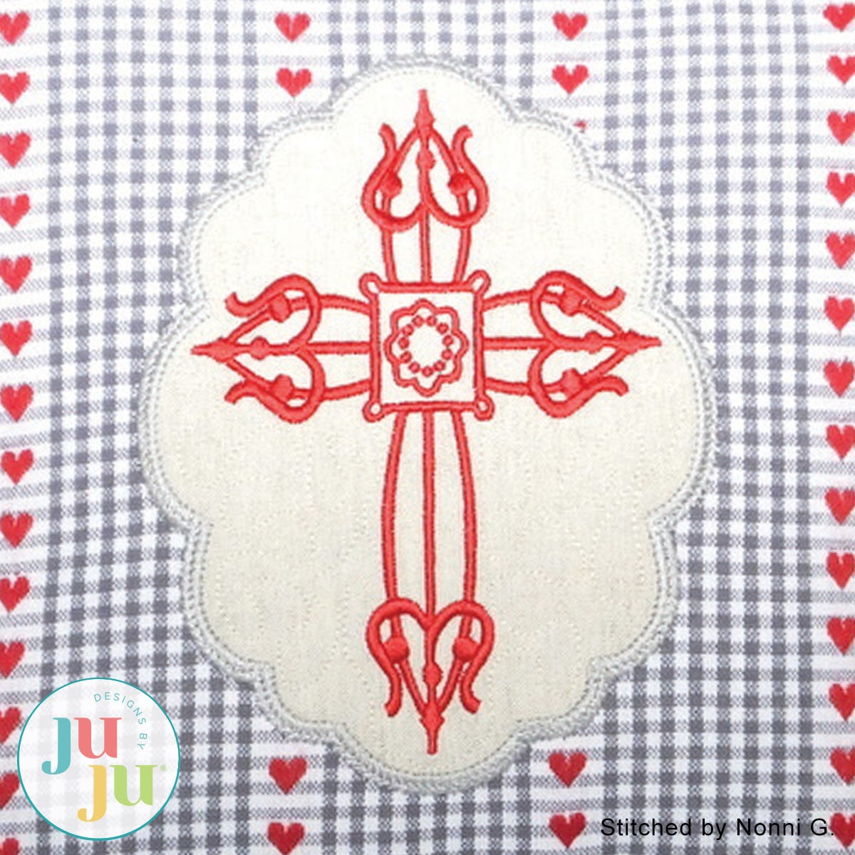 Cross Pillow by Oma's Place | Machine Embroidery Designs by JuJu