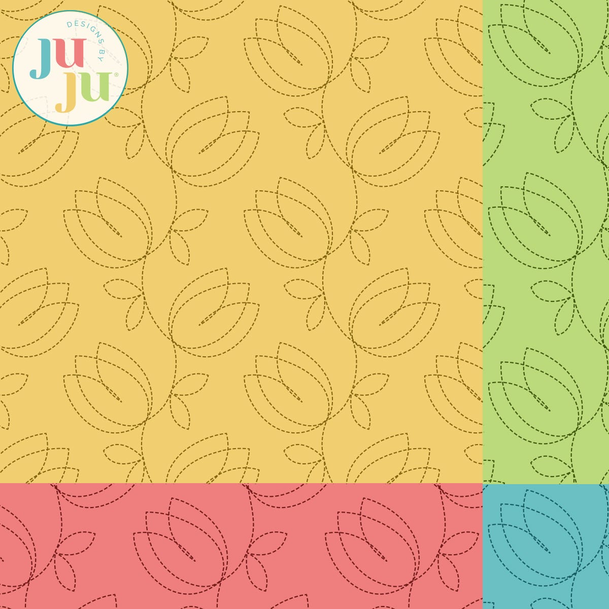 Modern Tulip Quilting Backdrops Design | Machine Embroidery Designs by JuJu