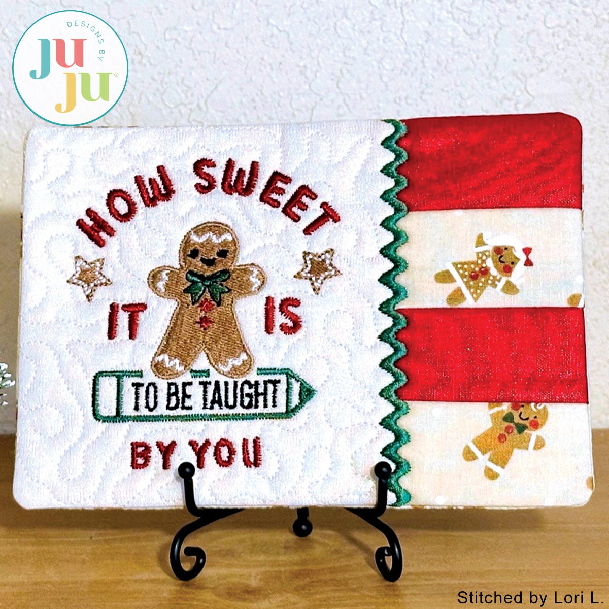 In The Hoop How Sweet Mug Rug Project by Oma's Place | Machine Embroidery Designs by JuJu