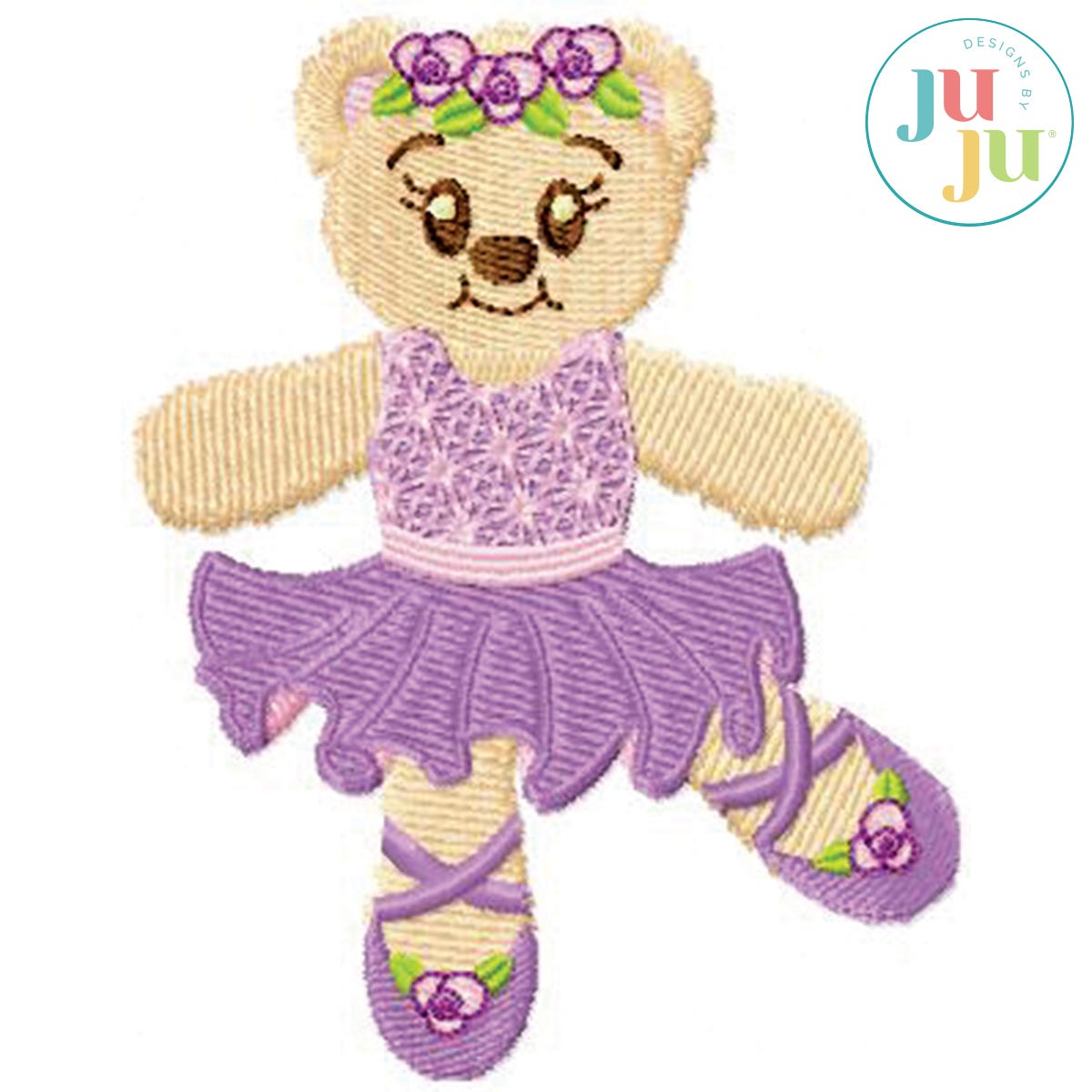 Ballerina Bear Embroidery Design by Oma's Place | Machine Embroidery Designs by JuJu