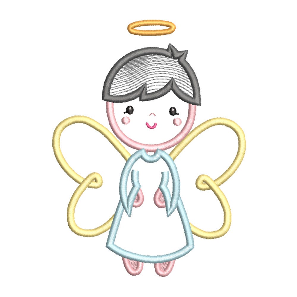 FREE Boy Angel Applique Embroidery Design | Machine Embroidery Designs by JuJu