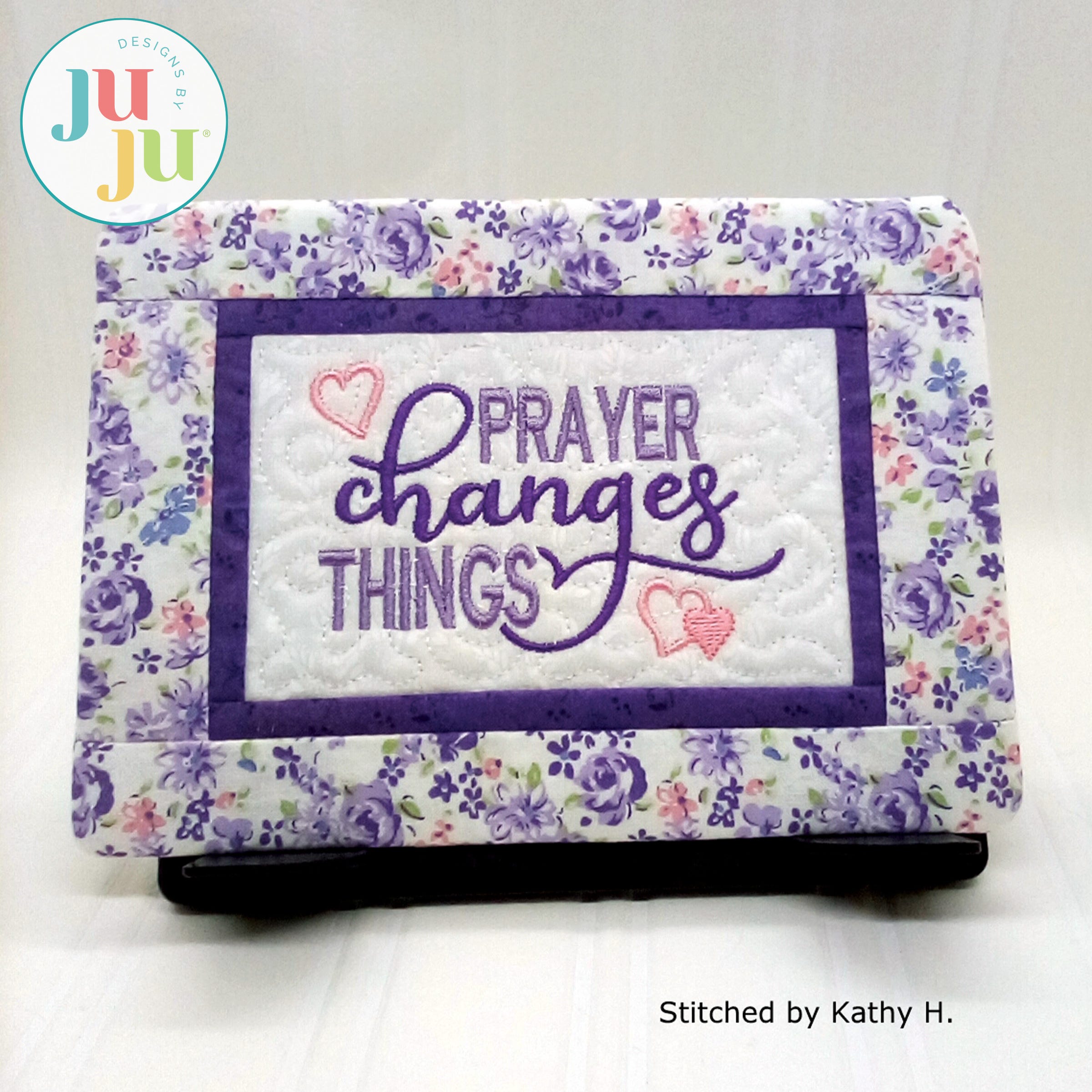 Prayer Changes Mug Rug by Oma's Place | Machine Embroidery Designs by JuJu