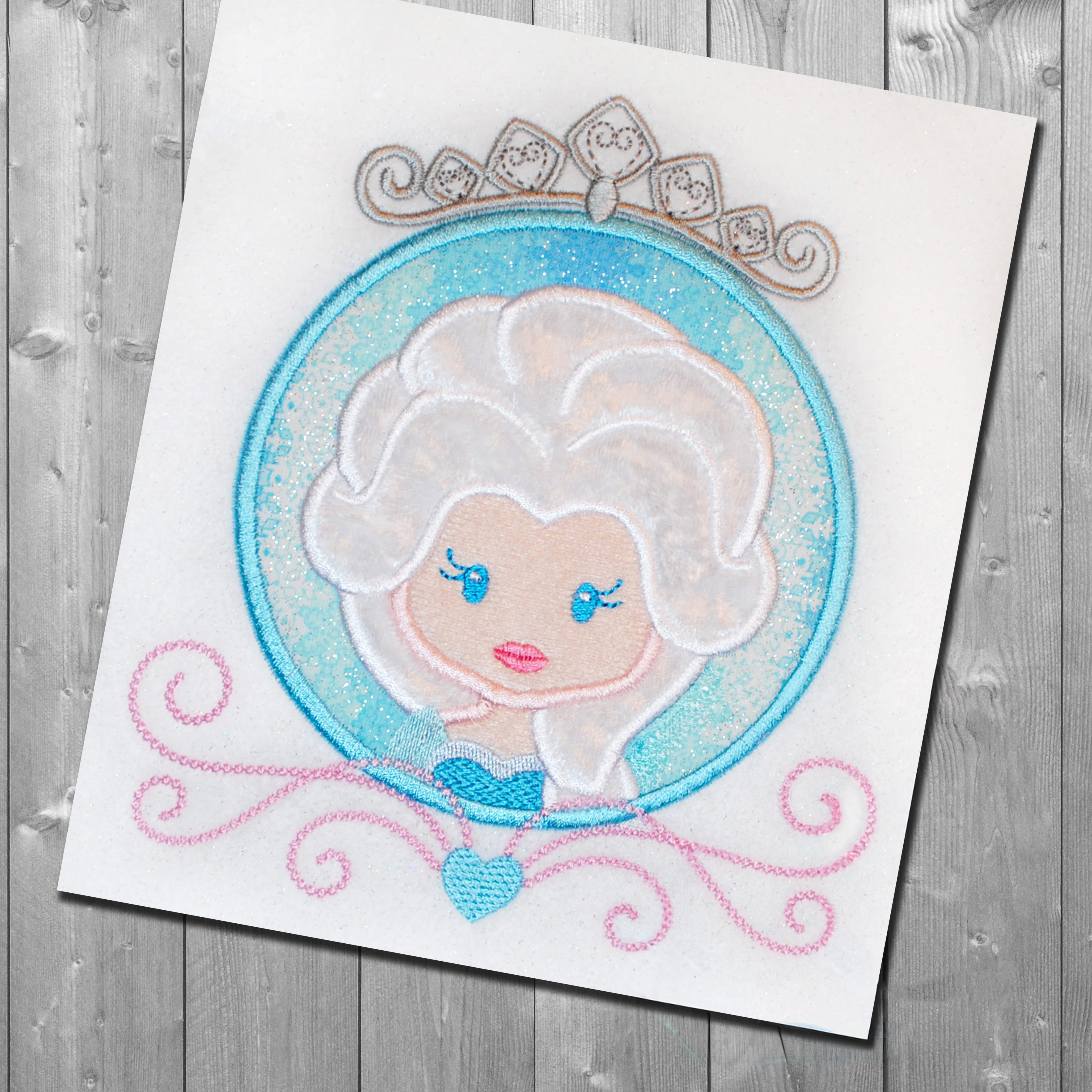 Fairy Tale Princess Frame 7 Applique Embroidery Design | Machine Embroidery Designs by JuJu