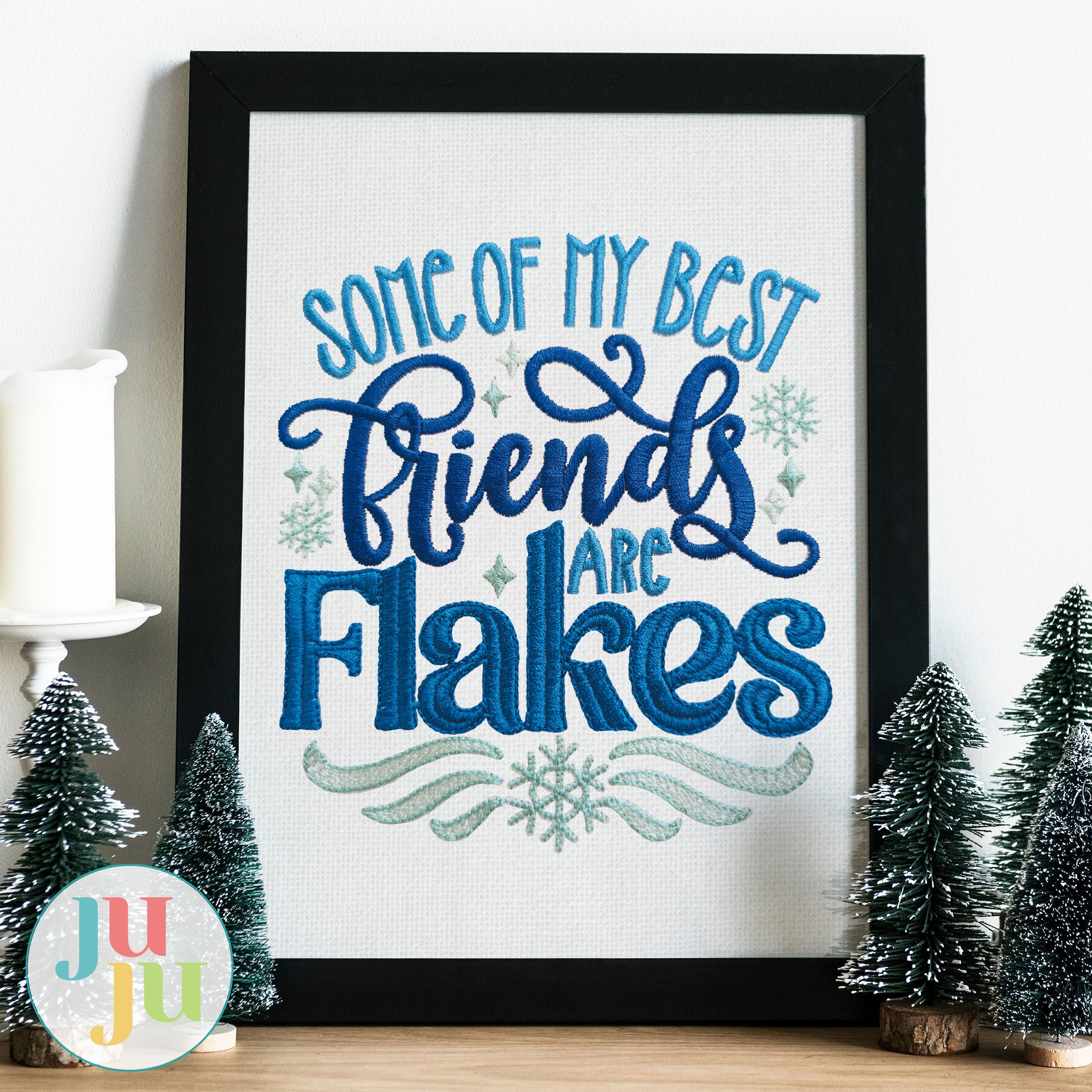 Winter Fun Word Art 1 Embroidery Set | Machine Embroidery Designs by JuJu
