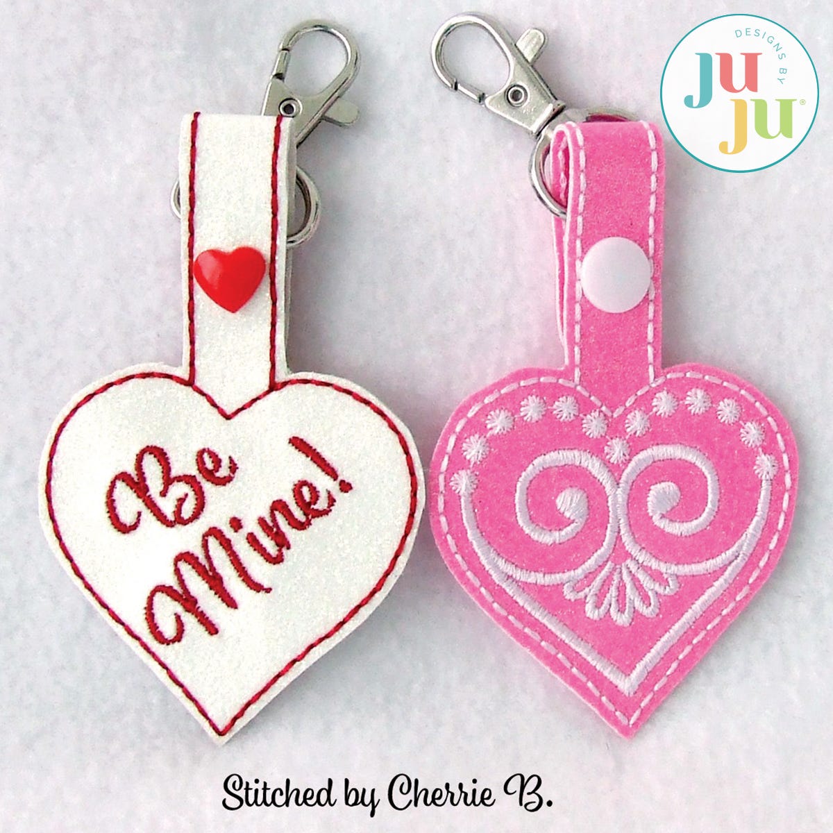 Heart Snap Tabs by Oma's Placeb | Machine Embroidery Designs by JuJu