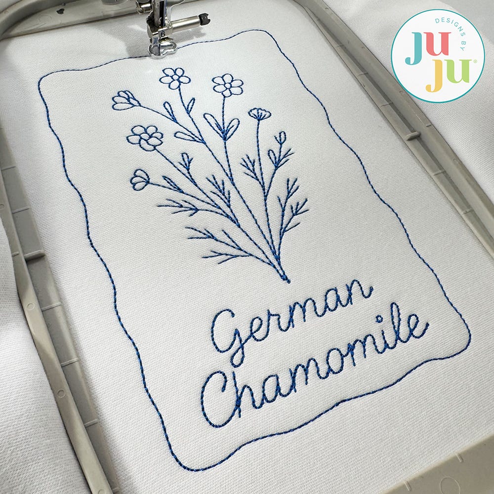 Bluework Herbs Embroidery Set 2 | Machine Embroidery Designs by JuJu