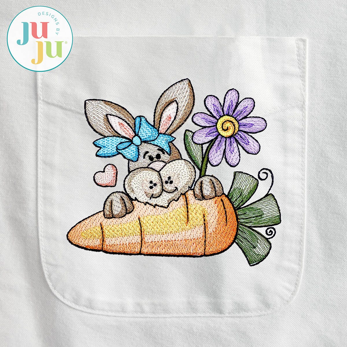 Sweet Easter Bunny 2 Embroidery Design | Machine Embroidery Designs by JuJu