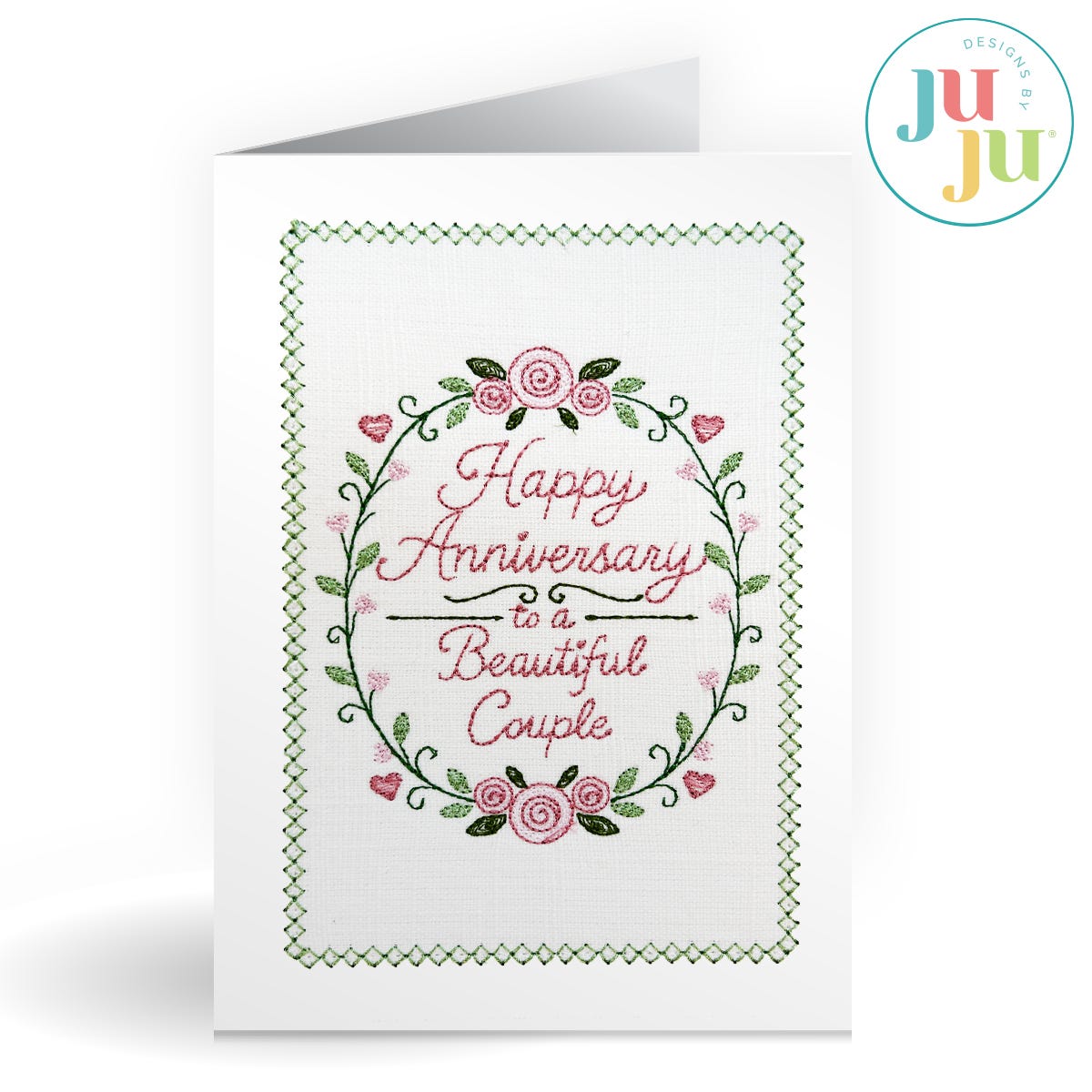 Anniversary Love Greeting Cards Embroidery Design Set 2 | Machine Embroidery Designs by JuJu