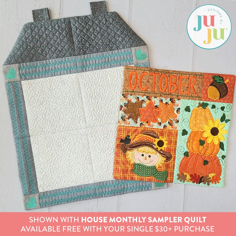 In The Hoop October Fall Mini Sampler Quilt Project | Machine Embroidery Designs by JuJu