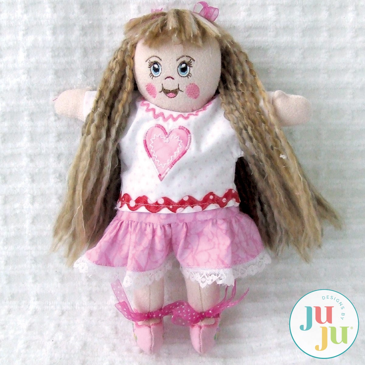 In The Hoop Doll Heart Outfit Project by Oma's Place | Machine Embroidery Designs by JuJu