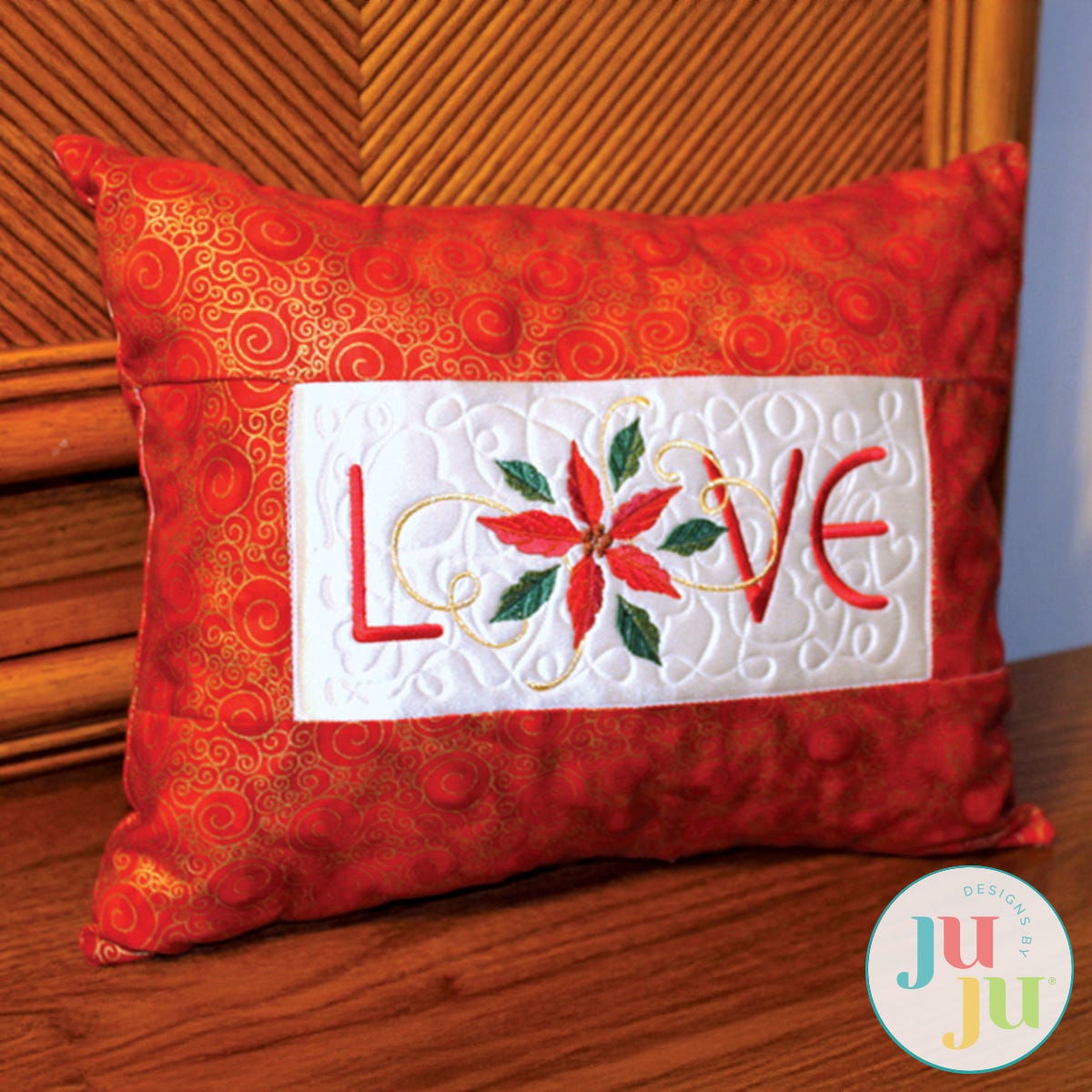 Christmas Pillow Love by Oma's Place | Machine Embroidery Designs by JuJu