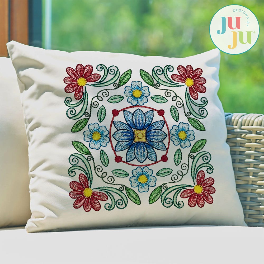 Floral Mandala 4 Embroidery Design | Machine Embroidery Designs by JuJu