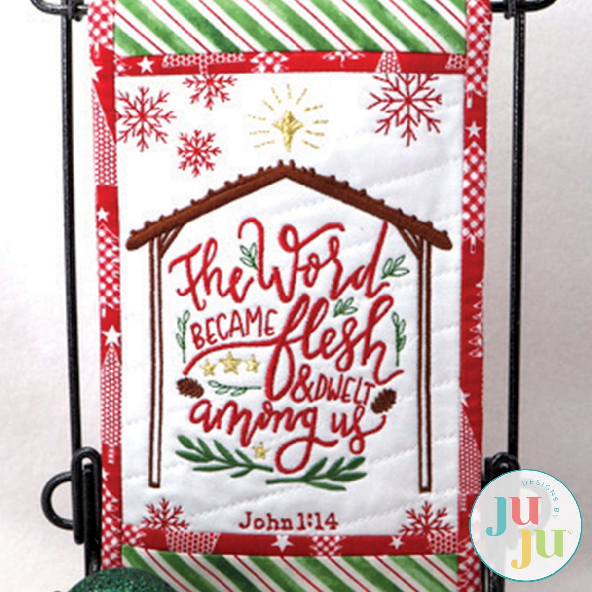 The Word Mini Quilt by Oma's Place | Machine Embroidery Designs by JuJu