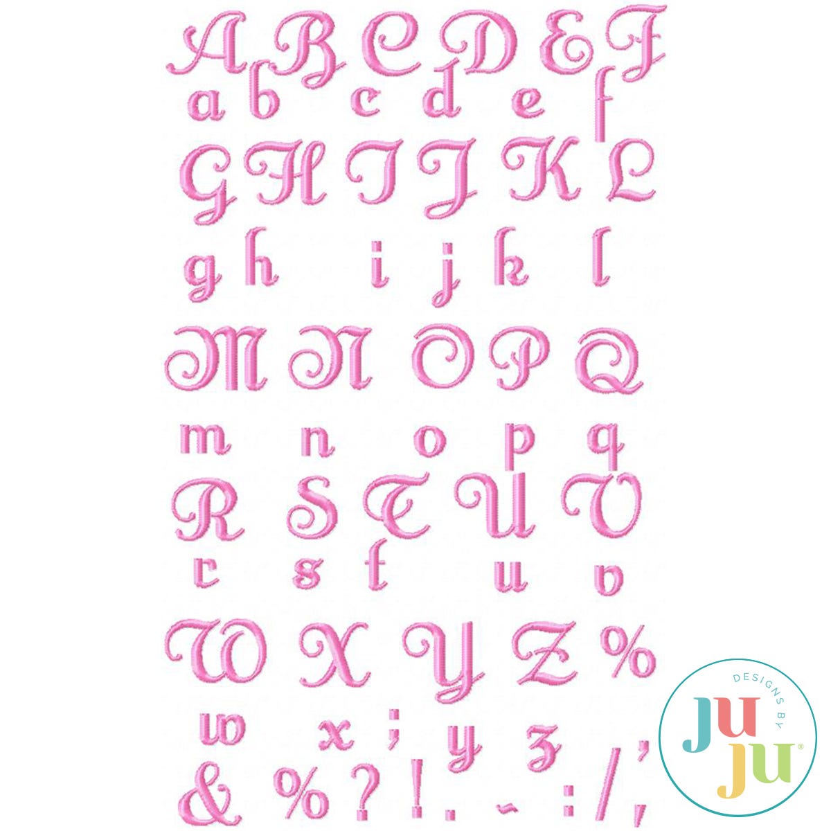 Anna Satin Stitch Embroidery Font by Oma's Place | Machine Embroidery Designs by JuJu