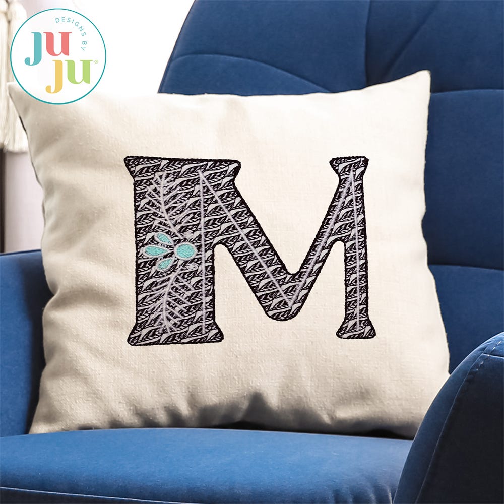 Flourish Bold Monogram Embroidery Font | Machine Embroidery Designs by JuJu