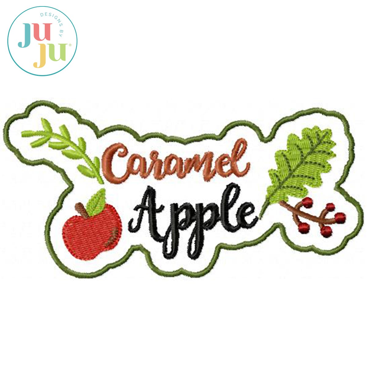 Apple Single Embroidery Design by Oma's Place | Machine Embroidery Designs by JuJu