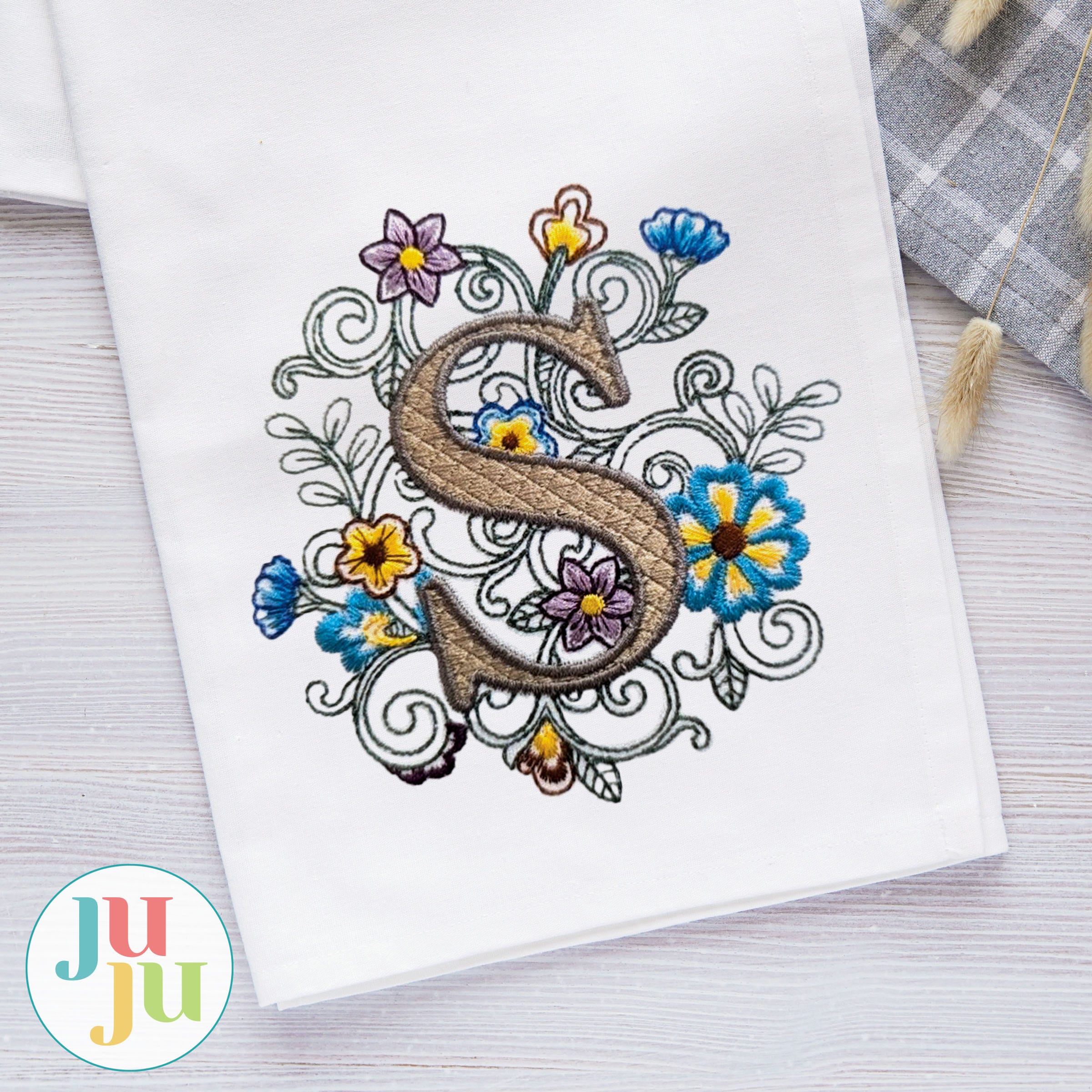 Flirty Filigree Monogram Embroidery Font | Machine Embroidery Designs by JuJu