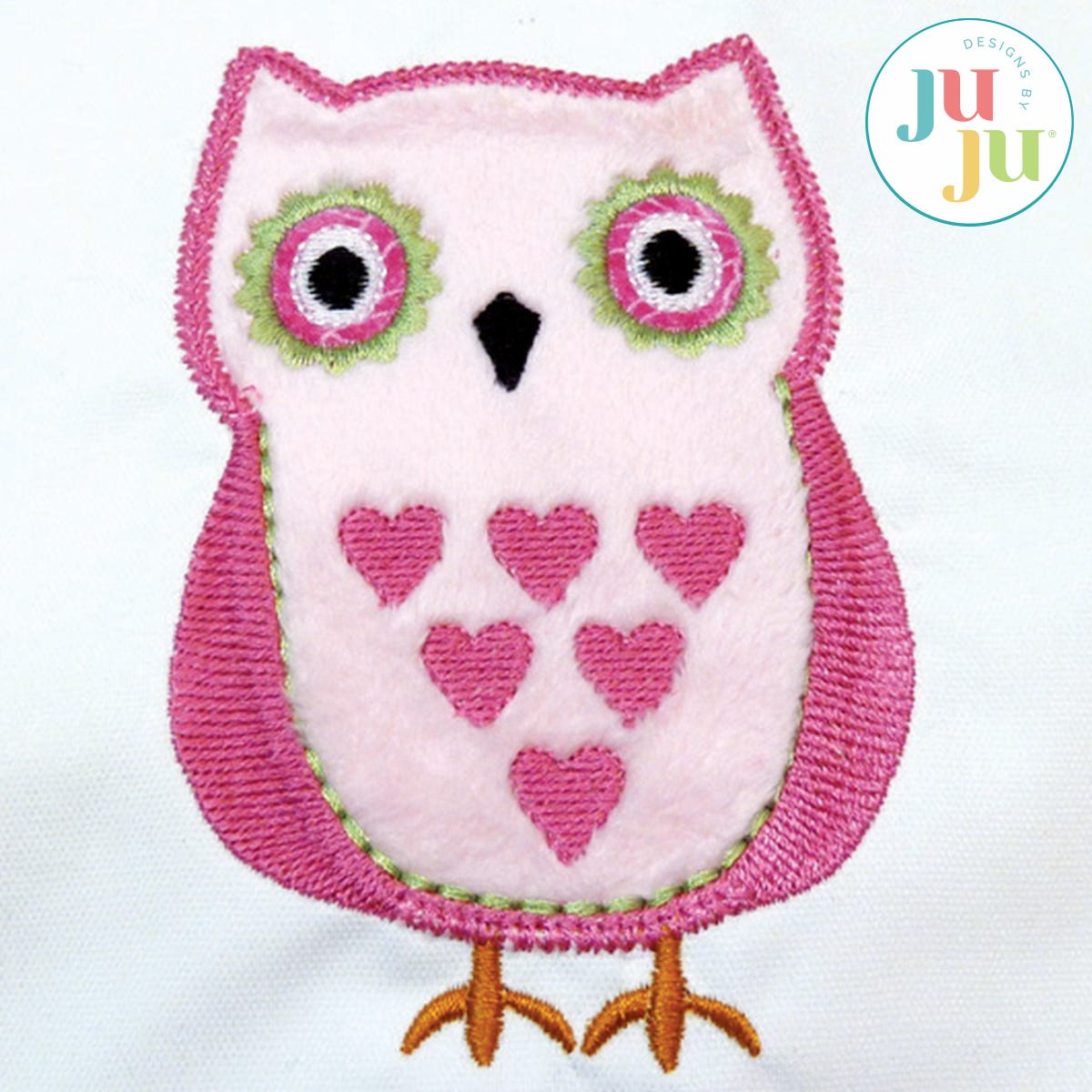 Heart Owl Applique by Oma's Place | Machine Embroidery Designs by JuJu