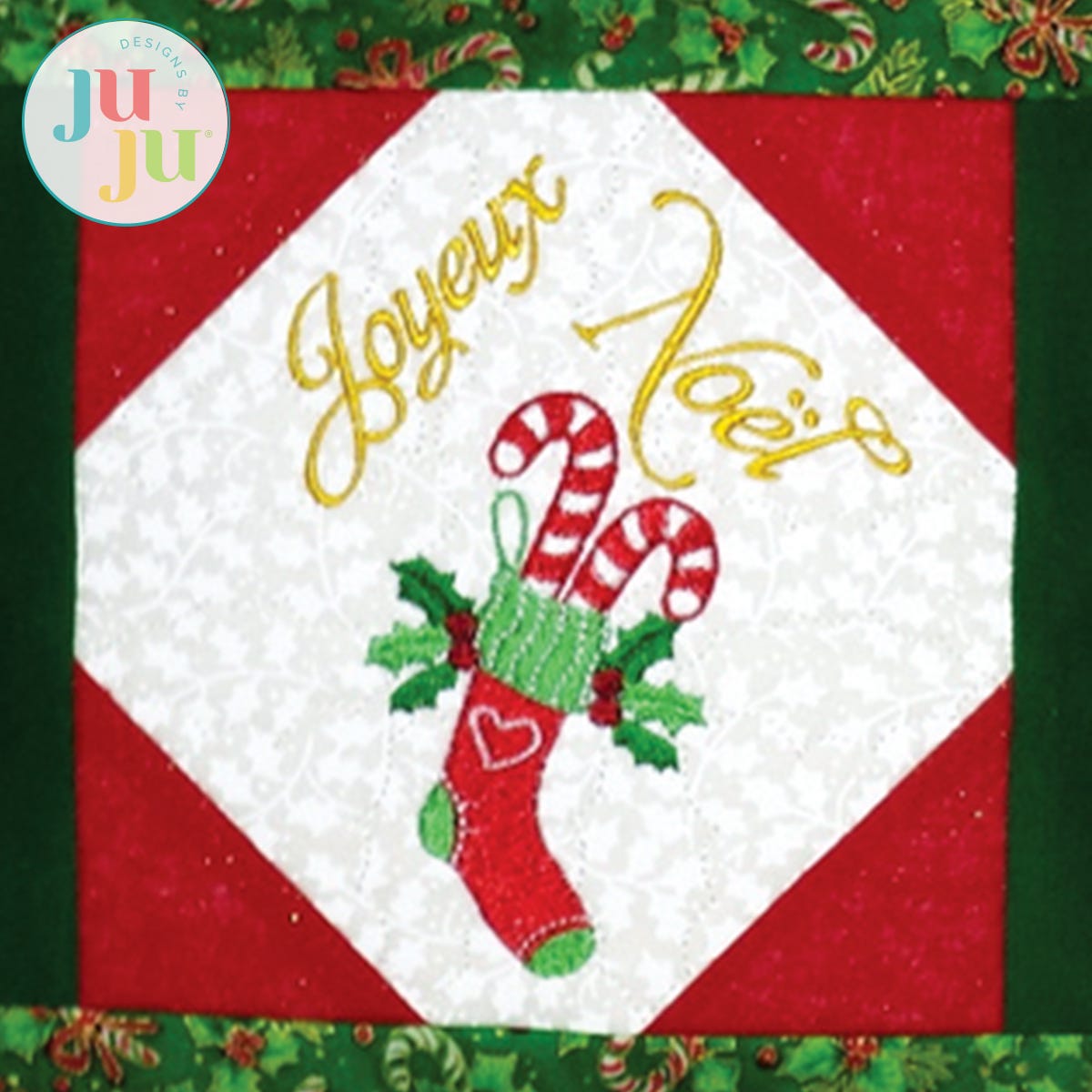 In The Hoop Merry Christmas Pillows Project by Oma's Place | Machine Embroidery Designs by JuJu